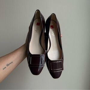 Elegant Burgundy Heeled Loafers by
